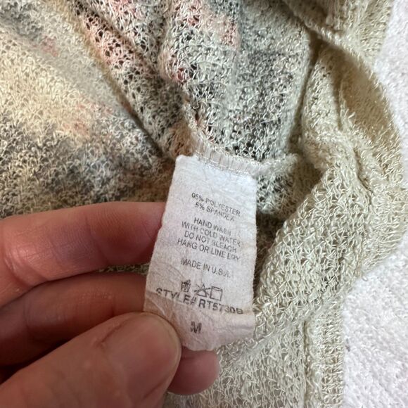 Blushed Cardigan Womens M Open Front Aztec Geometric Knit Sweater Boho Fall - Picture 3 of 4